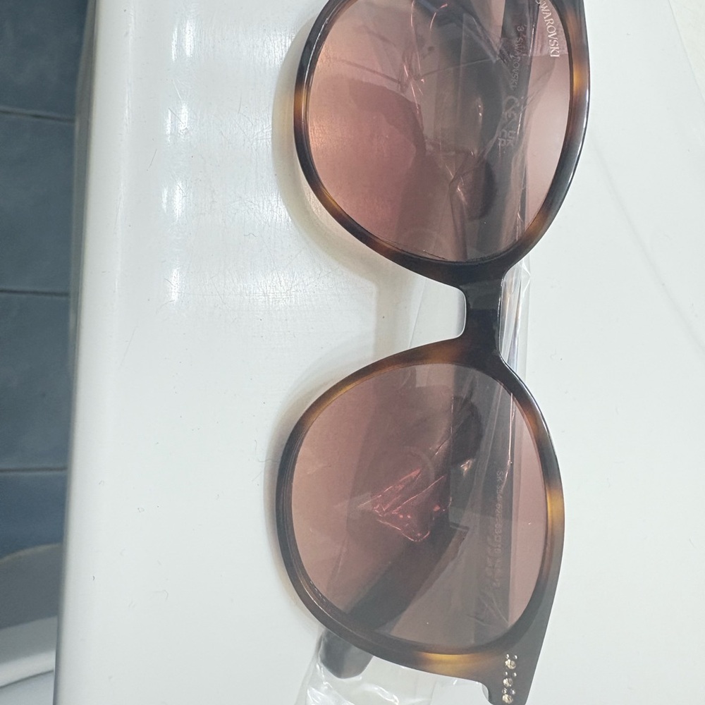 Swarovski Brown Glasses with Classic Rounded Design